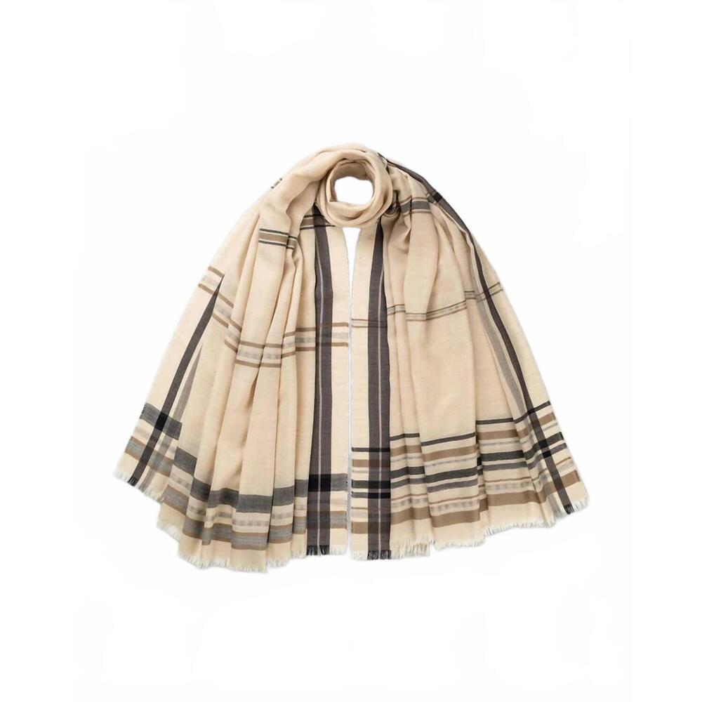 NEW JOHNSTONS OF ELGIN unisex helmina scarf in natural